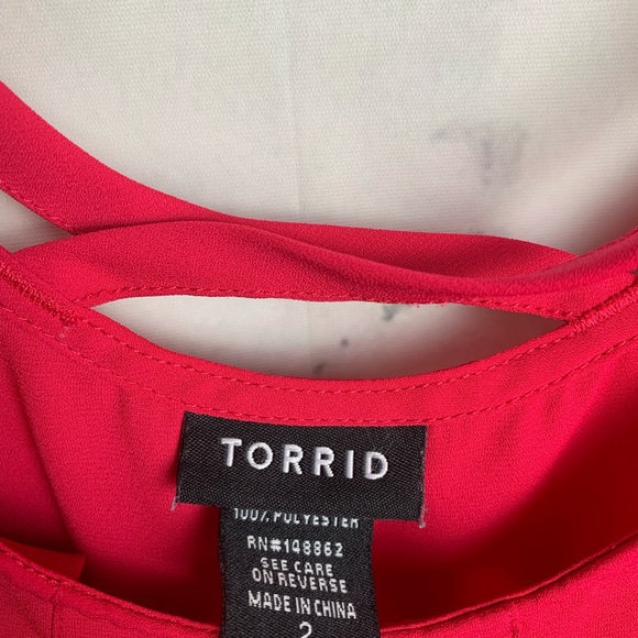 Torrid: Georgette Crisscross Back Tank Top size 2 - Picture 6 of 8